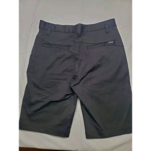 Volcom VMonty Men's Chino Shorts Size 30 Black Stretch Preppy Classic Black Surf - Picture 2 of 11